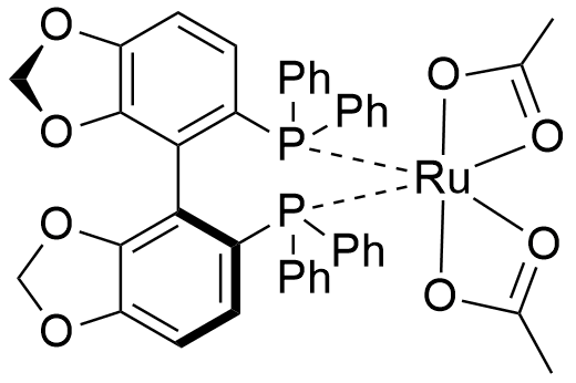 二乙酸根[(S)-(-)-5,5'-双(二苯基膦)-4,4'-联-1,3-苯并二恶茂]钌(II)