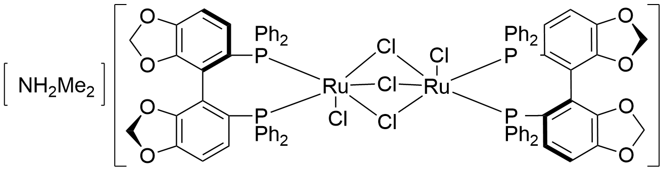 Dimethylammonium Dichlorotri(μ-chloro)bis[(R)-(+)-5,5'-bis(diphenylphosphino)-4,4'-bi-1,3-benzodioxole]diruthenate(II)