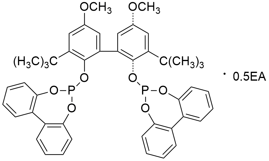 6,6'-[(3,3'-二叔丁基-5,5'-二甲氧基-1,1'-联苯基-2,2’-二基)双(氧)]双(二苯并[d,f][1,3,2]二噁膦杂庚英) 半乙基乙酸酯络合物