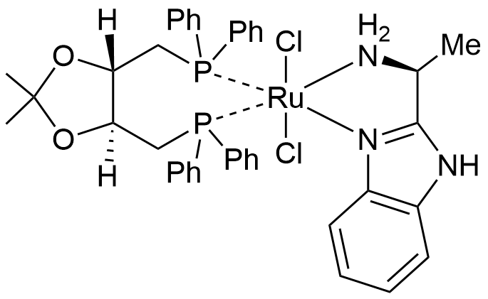 Dichloro[(4S,5S)-(+)-4,5-bis(diphenylphosphinomethyl)-2,2-dimethyl-1,3-dioxolane][(S)-(-)-2-(&#945;-methylmethanamine)-1H-benzimidazole]ruthenium(II), min. 98%