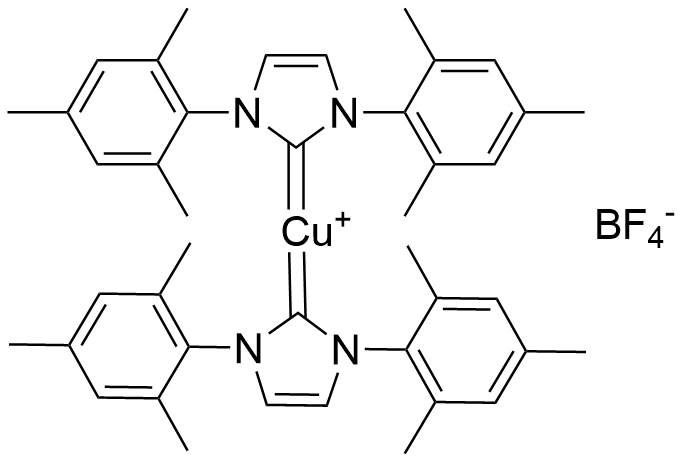 双[1,3-双(2,4,6-三甲基苯基)咪唑-2-亚基]铜(I) 四氟硼酸盐