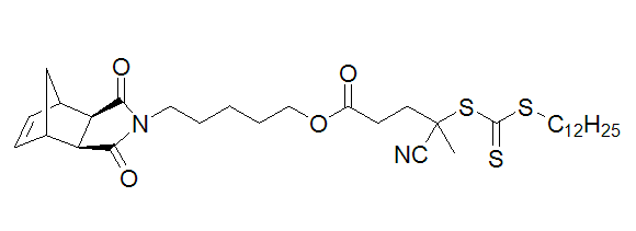 4-氰基-4-(十二烷基硫烷基硫代羰基)硫烷基戊酸[N-(羟基戊烷基)-顺-5-降冰片烯-外-2,3-二甲酰亚胺]酯, exo-Norbornenyl-Functionalized RAFT CTA