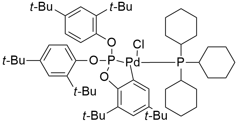 氯(η2-P,C-三(2,4-二叔丁基苯基)亚磷酸)(三环己基膦)化钯(II)