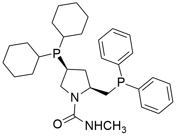 (2S,4S)-(-)-2- (二苯基膦基甲基)-4-(二环己基膦基)-N-甲基-1-吡咯烷甲酰胺