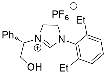 1H-咪唑鎓盐, 3-(2,6-二乙基苯基)-4,5-二氢-1-[(1S)-2-羟基-1-苯基乙基]-, 六氟磷酸盐(1-) (1:1)