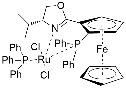 (+)-[(4R)4-异丙基-2-(R)-[2-(二苯基膦)二茂铁基]噁唑啉(三苯基膦)二氯化钌(II)