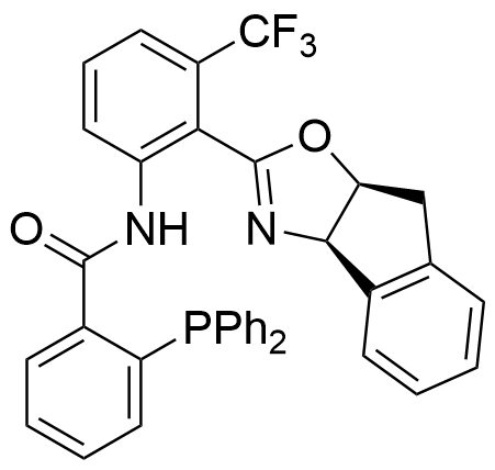 Benzamide, N-[2-[(3aR,8aS)-3a,8a-dihydro-8H-indeno[1,2-d]oxazol-2-yl]-3-(trifluoromethyl)phenyl]-2-(diphenylphosphino)- (ACI)
