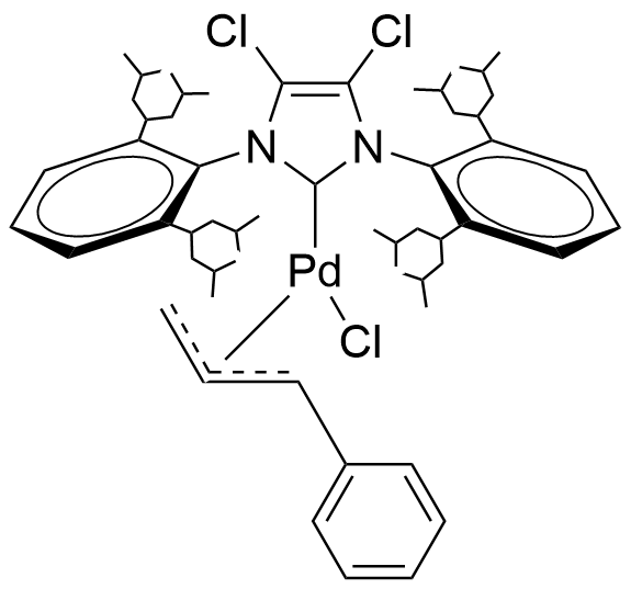 [1,3-双[2,6-双[3-甲基-1-(2-甲基丙基)丁基]苯基]-4,5-二氯-1,3-二氢-2H-咪唑-2-亚甲基]氯[(1,2,3-η)-1-苯基-2-丙烯-1-基]-钯