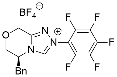 (5S)​-5,​6-​Dihydro-​2-​(2,​3,​4,​5,​6-​pentafluorophenyl)​-​5-​(phenylmethyl)​-8H-1,2,4-triazolo[3,4-c][1,4]oxazinium Tetrafluoroborate