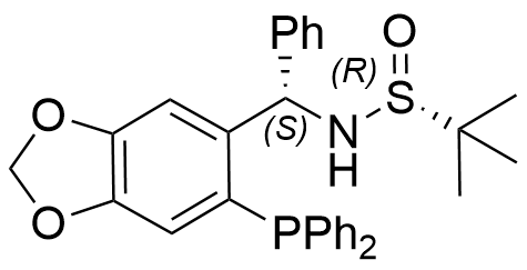 [S(R)]-N-[(S)-[6-(二苯基膦)苯并[d][1,3]-二氧戊环-5基]苯甲基]-2-叔丁基亚磺酰胺