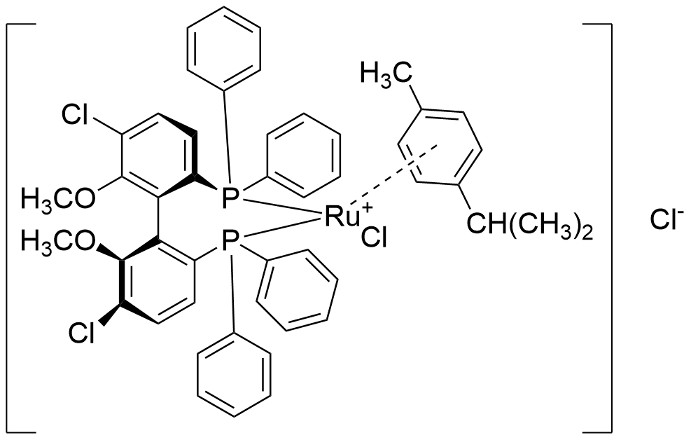 氯[(R)-(+)-5,5'-二氯-6,6'-二甲氧基-2,2'-双(二苯基膦基)-1,1'-联苯](对甲基异丙基苯)钌(II) 氯化物 CH2Cl2 加合物