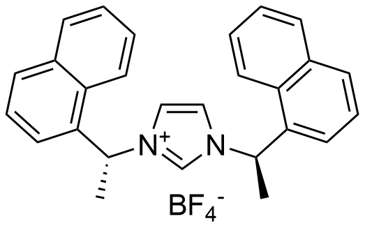 1H-咪唑鎓盐, 4,5- 二氢-1,3-双[(1R)-1-(1-萘乙烯)乙基]-, 四氟硼酸(1-) (1:1)