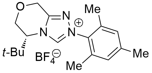 (5R)​-5-​(1,​1-Dimethylethyl)​-​5,​6-​dihydro-​2-​(2,​4,​6-​trimethylphenyl)​-8H-​1,​2,​4-triazolo[3,​4-c]​[1,​4]​oxazinium  Tetrafluoroborate