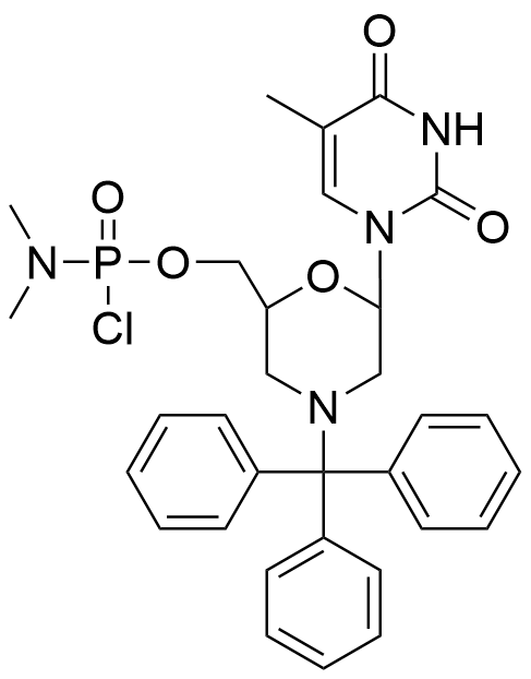 N,N-二甲基氯亚膦酰胺 [(2S,6R)-6-(3,4-二氢-5-甲基-2,4-二氧代-1(2H)-嘧啶基)-4-(三苯基甲基)-2-吗啉基]甲基酯
