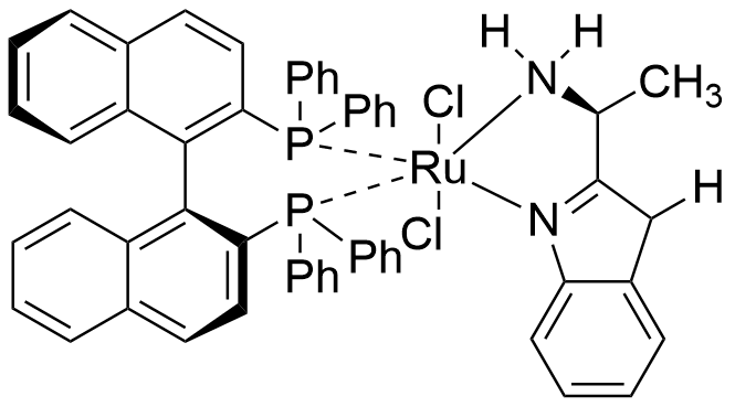 二氯[(S)-(-)-2,2'-双(二苯基膦)-1,1'-联萘][(S)-(-)-2-(α-甲基甲胺)-1H-苯并咪唑]钌( 二）