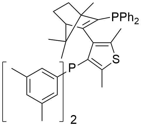 (+)-{4-[(1R,4S)-3-(二苯基膦基)-1,7,7-三甲基二环[2.2.1]庚-2-烯-2-基]-2,5-二甲基-3-噻吩并-3-基}二(3,5-二甲基苯基)膦