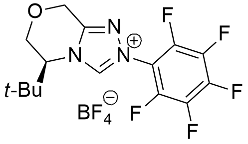 (5S)​-5-​(1,​1-​Dimethylethyl)​-​5,​6-​dihydro-​2-​(2,​3,​4,​5,​6-​pentafluorophenyl)​-8H-​1,​2,​4-​triazolo[3,​4-c]​[1,​4]​oxazinium  Tetrafluoroborate