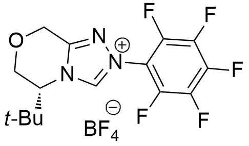 (5R)​-5-​(1,​1-​Dimethylethyl)​-​5,​6-​dihydro-​2-​(2,​3,​4,​5,​6-​pentafluorophenyl)​-8H-​1,​2,​4-​triazolo[3,​4-c]​[1,​4]​oxazinium  Tetrafluoroborate