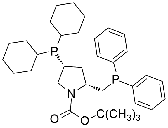 (2R,4R)- (+)-2-(二苯基膦基甲基)-4- (二环己基膦基)-N-（叔丁氧基羰基）吡咯烷