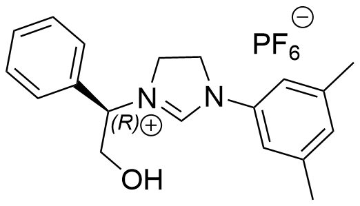 1H-咪唑鎓盐, 3-(3,5-二甲基苯基)-4,5-二氢-1-[(1R)-2-羟基-1-苯基乙基]-, 六氟磷酸盐(1-) (1:1)