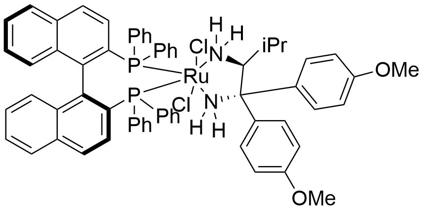 二氯[(S)-(-)-2,2'-双(二苯基膦基)-1,1'-联萘][(2S)-(+)-1,1-双(4-甲氧基苯基)-3-甲基 -1,2-丁二胺]钌(II)二氯甲烷加合物