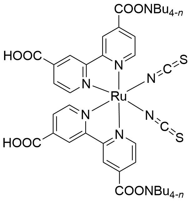 二-四丁铵顺式-双(异硫氰基)双(2,2′-联吡啶-4,4′-二羧基)钌(II)