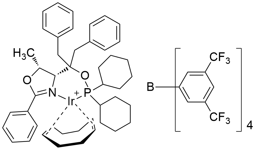 (4R,5R)-(+)-O-[1-苄基-1-(5-甲基-2-苯基-4,5-二氢恶唑-4-基)-2-苯基乙基](二环己基膦)(1,5-环戊二烯)铱(I)四(3,5-双(三氟甲基)苯基硼酸酯