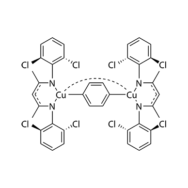 μ-苯双[N,N'-(1,3-二甲基-1,3-丙二烯基)双(2,6-二氯苯胺基)] 二铜(I), 苯加合物